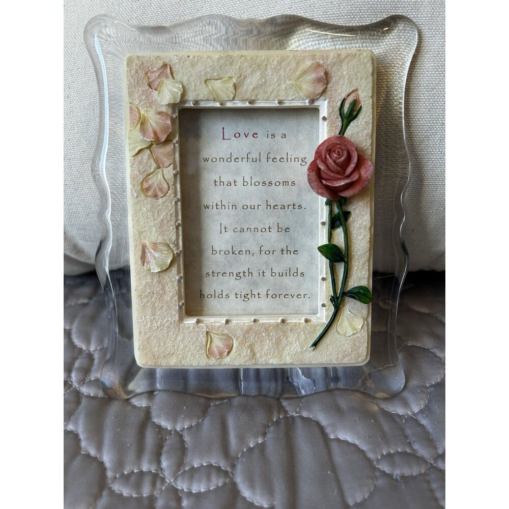Romantic Love Rose Picture with 3D Floral Accents